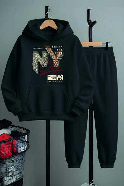 MYADA Set de trening imprimat Brooklyn NY - Set de jos și de sus 22495