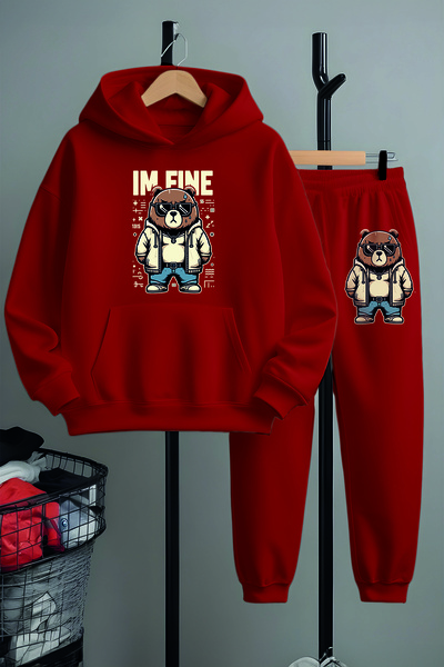 MYADA Ja sam Tarz Teddy Bear Štampano donji i gornji deo dečije trenerke set ...
