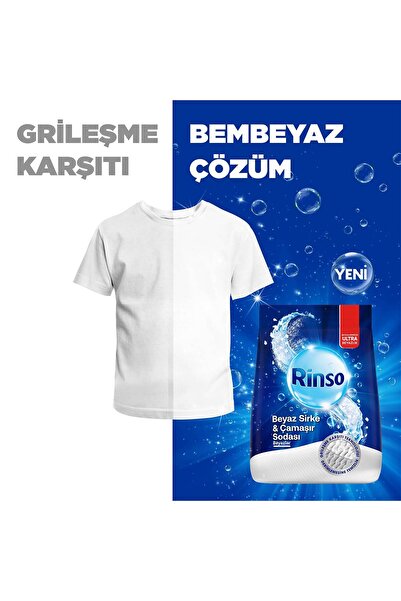 Rinso Beyaz Sirke Ve Çamaşır Sodası Beyazlar Için Toz Deterjan 8 Kg X1
