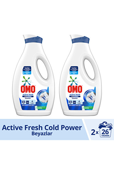 Omo Sıvı Deterjan Active Fresh Cold Beyazlar 1690 ml X2