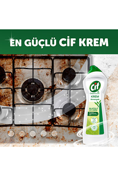 Cif Krem Yüzey Temizleyici Amonyaklı Klor Boya Fosfat Paraben Içermez 750 ml 3 Adet