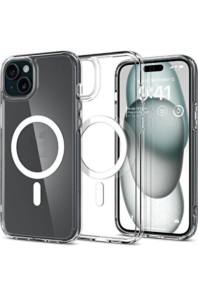 Evax (Mica Magsafe) iPhone 15 Plus Compatible Transparent Hard Mica Non-Waring Magsafe Slim Fit Case