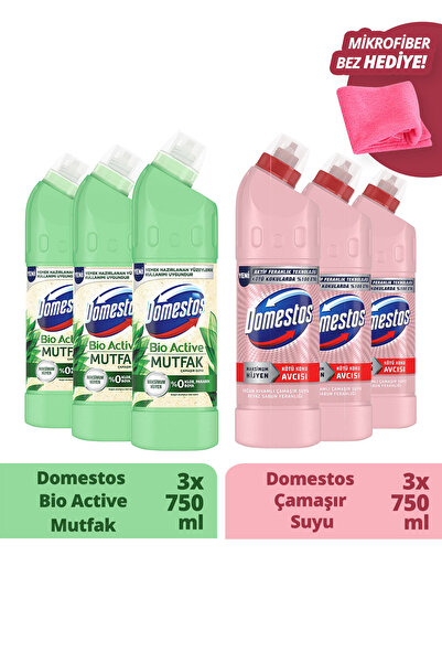 Domestos Beyaz Sabun Ferahlığı 750ml X3 Bio Active Mutfak 750ml X3 Mikrofiber...