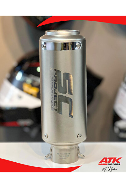 ATK SC Project Egzoz Universal Motosiklet Egzozu Tüp Egzoz Gümüş