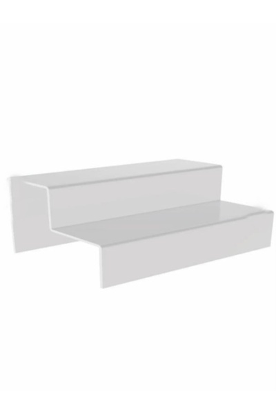 BUBİSTUDİOS Pleksi 2 Katlı Merdiven Stand 4 Mm Beyaz ( 10 X 50 ) Baharatlık