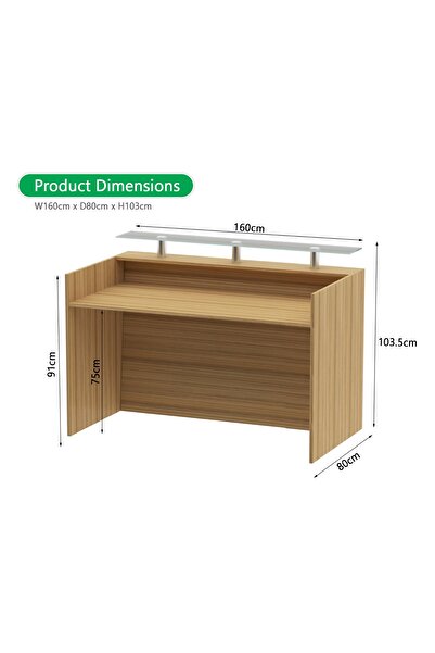 Mahmayi Coco Bolo R06 Light Brown Office Reception Desk - 160cm