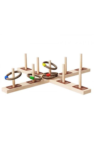 Redka Distance Game Wooden Ring Toss Game Educational Wooden Ring Game