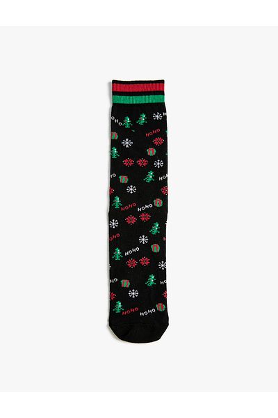 Koton Christmas Themed Cotton Blend Socket Towel Socks