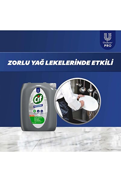 Cif Profesyonel Bulaşık Deterjanı Elde Yıkama 5 L - 4 Adet