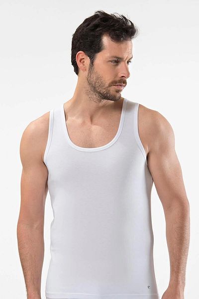 Cacharel 10 Pieces Men's White Undershirt 47%modal 47%cotton 6% Lycra 1401