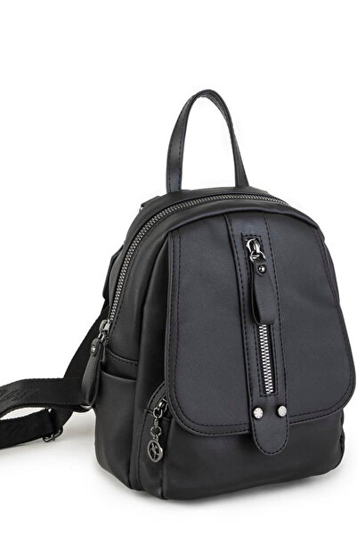 Nas Bag Rucsac și geantă de umăr pentru femei Design convertibil - Dona neagră