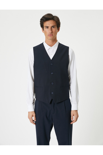 Koton Жилет без рукавів з ґудзиками та кишенями