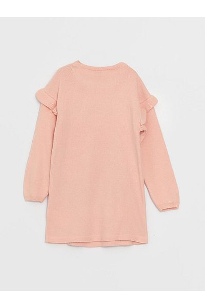 LC Waikiki LCW Kids Crew Neck Patterned Long Sleeve Girl's Knitwear Dress