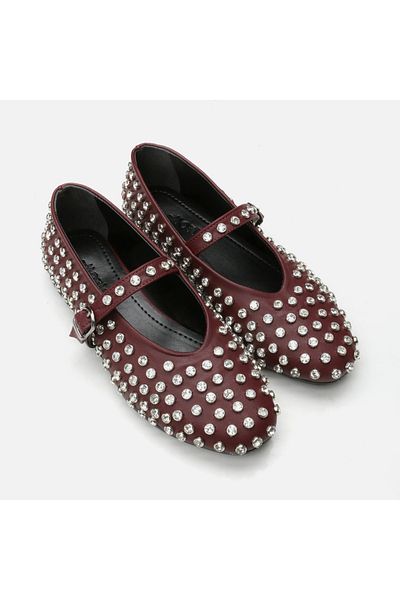 Hotiç Mary Jane Claret Red Women's Ballerinas