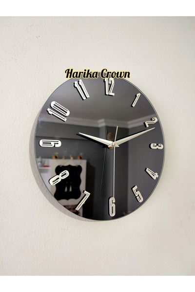 harika crown gerçek aynalı dekoratif duvar saati (masa veya duvar saati) 25 cm