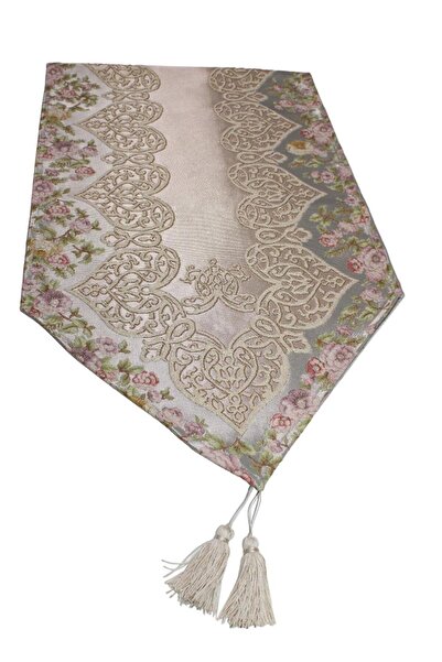 Believe Σουέντα ζακάρ σατέν μεταξωτό ύφασμα 65*170 Μπλε-Μπεζ Runner