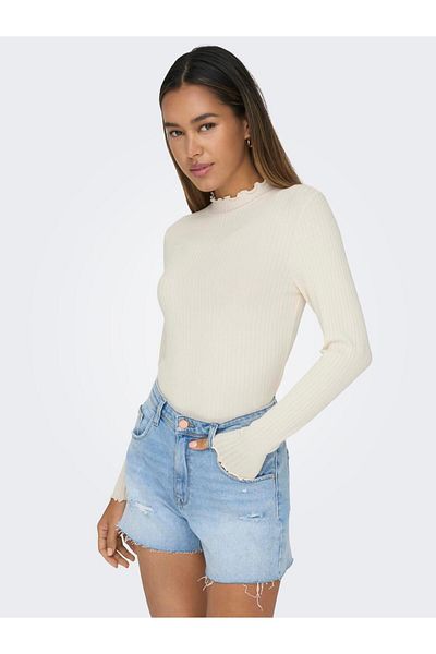 JDY Jdyfransiska - High Waist Cut Shirt Jrs Noos 15228065   White and Gray