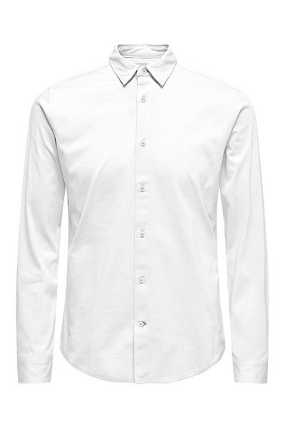 Only & Sons Onsrobin B/U Ls Stretch-Shirt – Noos Frml 22031023   Hellweiß