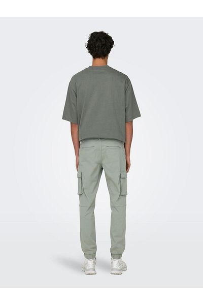 Only & Sons Wassergrüne Cargohose für Herren - Elastisches Bein, ONSCAMStage, CargoCuff, LIFE6687 N