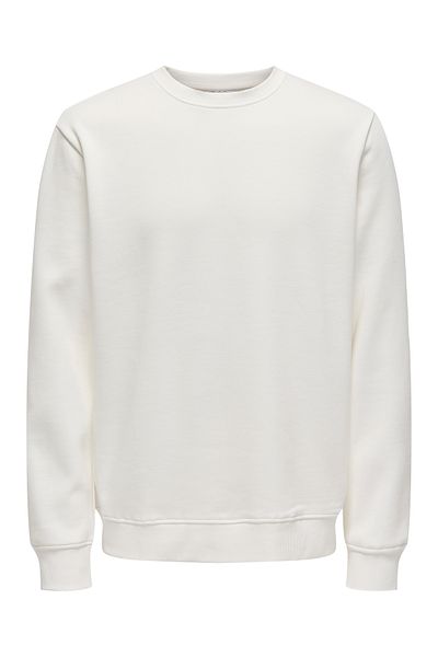 Only & Sons Onsconnor Reg Crew Neck Sweatshirt - 22029226   Cloud Dancer