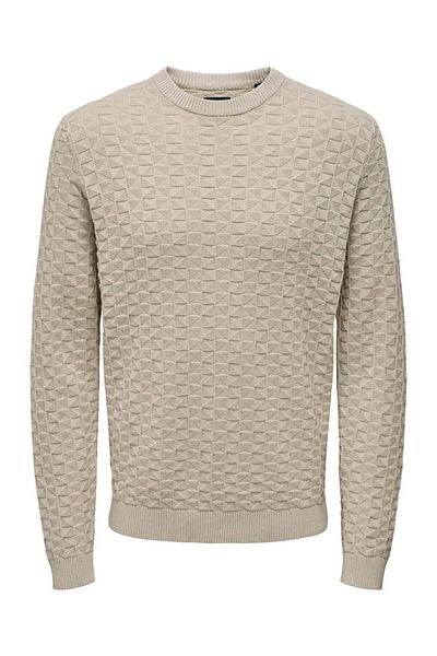 Only & Sons Onskalle Reg 12 Struc Crew Knit Noos 22026559 Silver Lining