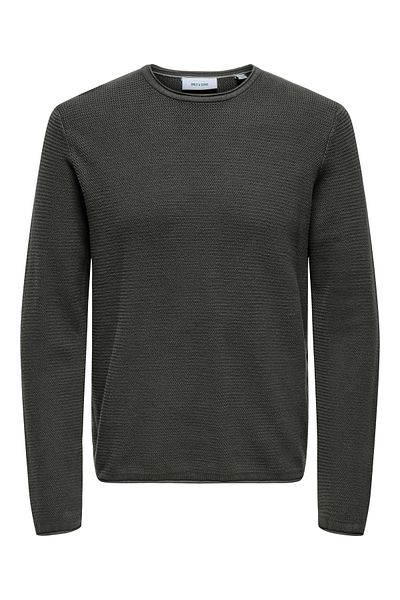 Only & Sons Onseric Reg 12 Struc Crew Knit Noos 22029952 Grey Pinstripe