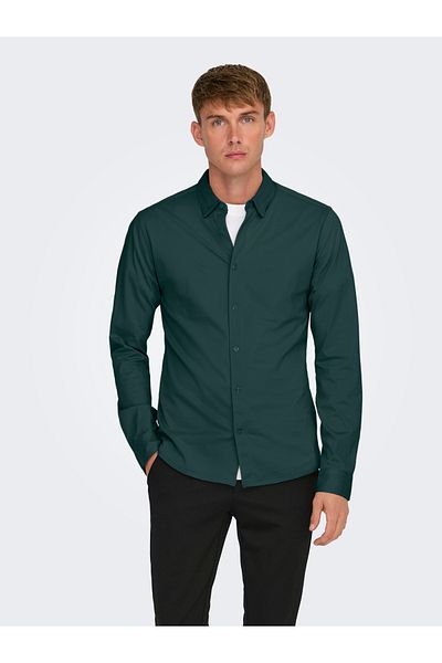 Only & Sons Onsrobin B/U Ls Stretch-Shirt – Noos Frml 22031023 , Darkest Spruce