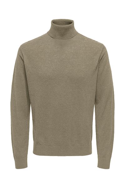 Only & Sons Onsloui Reg 12 Mel Roll Knit Noos 22030071 Desert Taupe