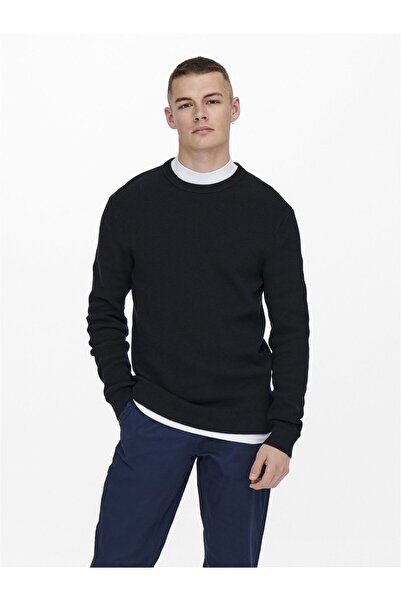 Only & Sons Onsphil Reg 12 Struc Crew Knit Noos 22022855 Dark Navy