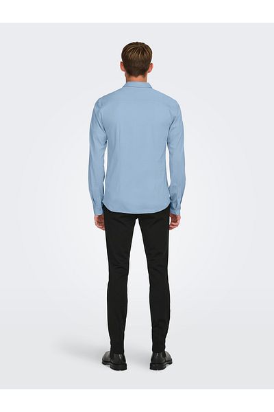 Only & Sons Onsrobin Kaschmirblaues Stretch-Shirt – B/U Ls, Noos Frml, 22031023