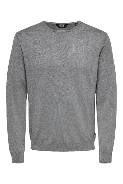 Only & Sons Onswyler Life Reg 14 Ls Crew Knit Noos 22020088 Mittelgrau Melange