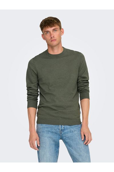 Only & Sons Onsloui Reg 12 Mel Crew Knit Noos 22029951 Castor Grey