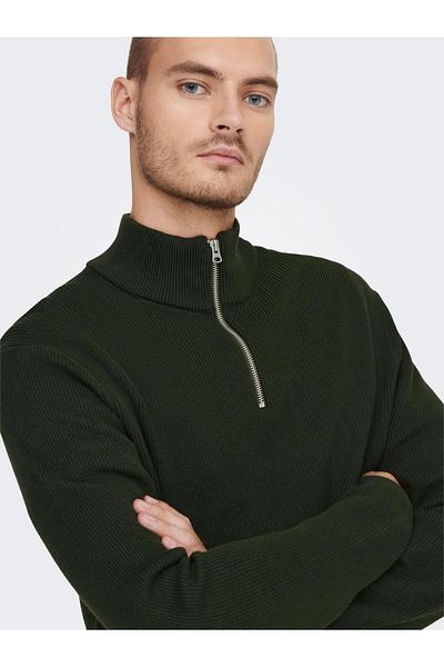 Only & Sons Onsphil Reg 12 - Struc Half Zip Knit Noos Rosin 22023210
