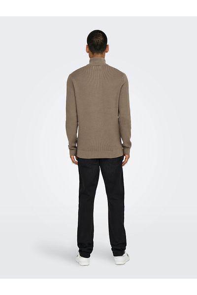 Only & Sons Onsphil Reg 12 Struc Half Zip Knit Noos 22023210 Desert Taupe