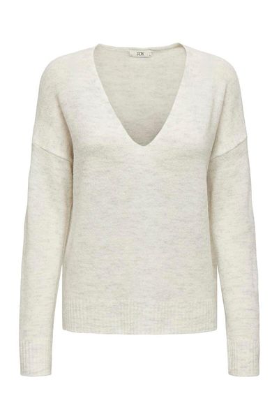 JDY Jdyelanora - V-Neck Pullover Knt Noos 15207823   Cloud Dancer L/S