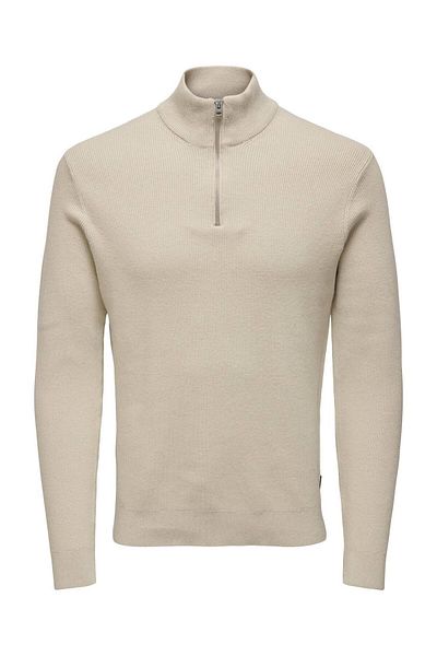 Only & Sons Onsphil Reg 12 Struc Half Zip Knit Noos 22023210 Silver Lining