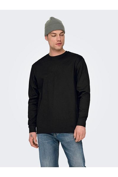 Only & Sons Onsfred Life Ls Tee - Noos 22029674   Black