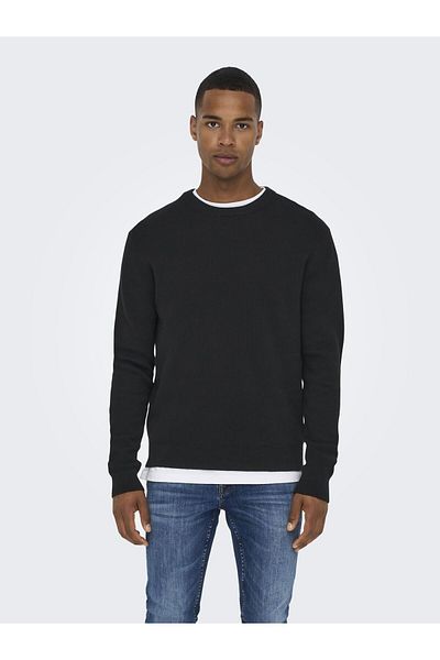 Only & Sons Onsphil Reg 12 - Struc Crew Color Noos 22022855   Black