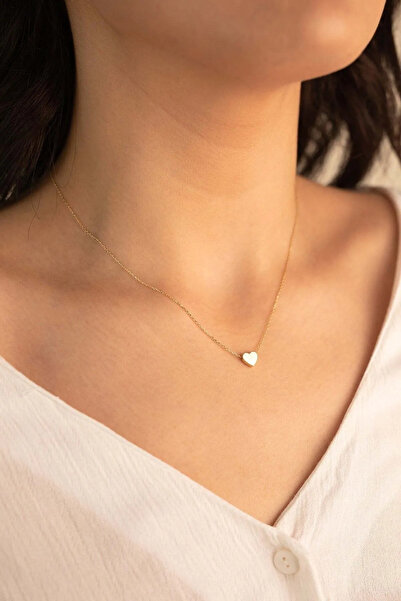 X-Lady Accessories Altın Renk Taşsız Kalp Kolye