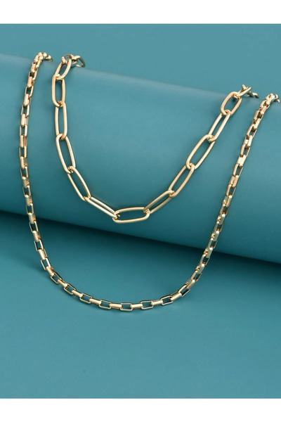 X-Lady Accessories Altın Rengi Gerdanlık Kolye Kadınlar Için Katlı Kolye Küp ...