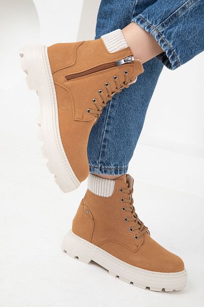 SOHO Tan Suede Dámské boty - 19948 Model Bootie