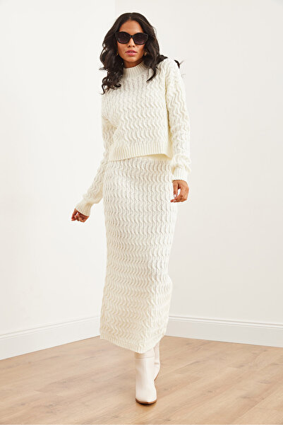 Olalook Női ekrü haj kötött alsó felső kötöttáru szett TKM- 19000315