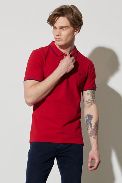 WRANGLER Red Regular Fit Crew Neck 100% Cotton T-Shirt