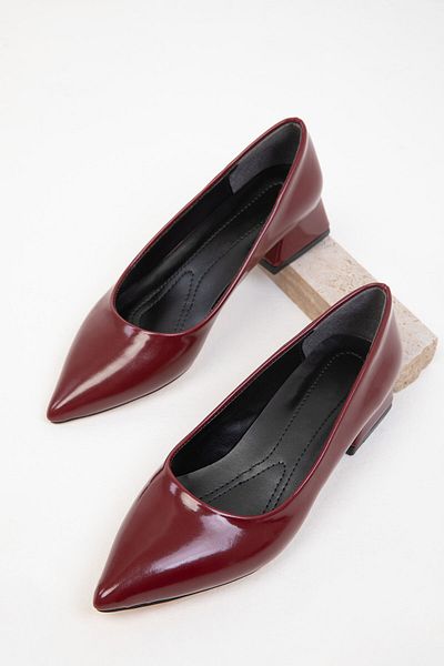 SOHO Claret Red Patent Leather Women's Classic Heeled Shoes 18391
