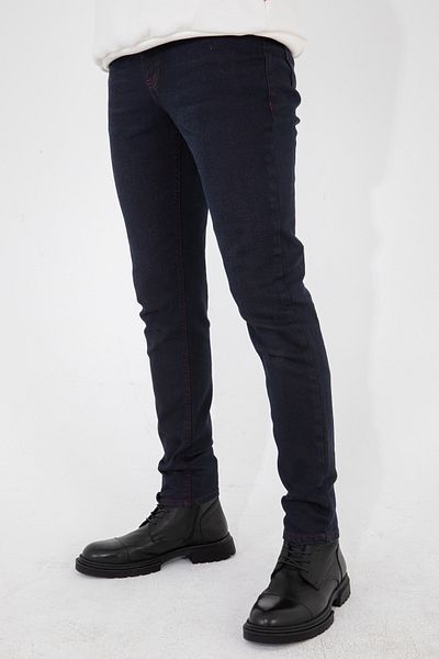 HLT JEANS Pánské klaretové červené kapesní kalhoty Slim Fit Grinded Denim Hltvalboo