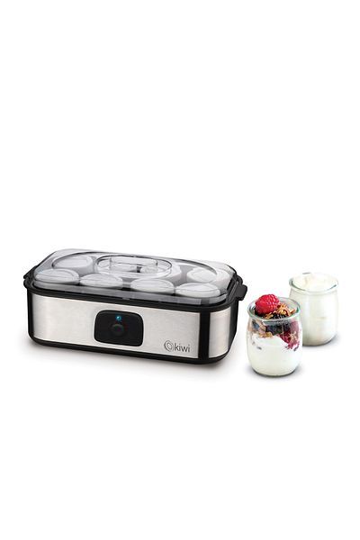 Kiwi Ki̇wi̇ Kym-7213 Digital Yogurt Making Machine with Stainless Steel Base 8 Jars