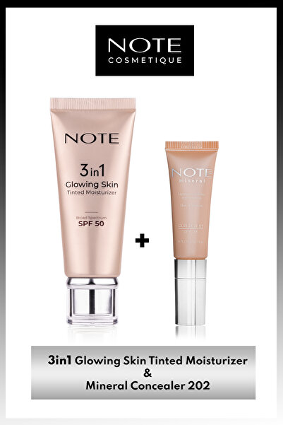 NOTE 3 in 1 Glowing Skin Tinted Işıltılı 50 SPF Krem & Mineral Göz Altı Kapat...