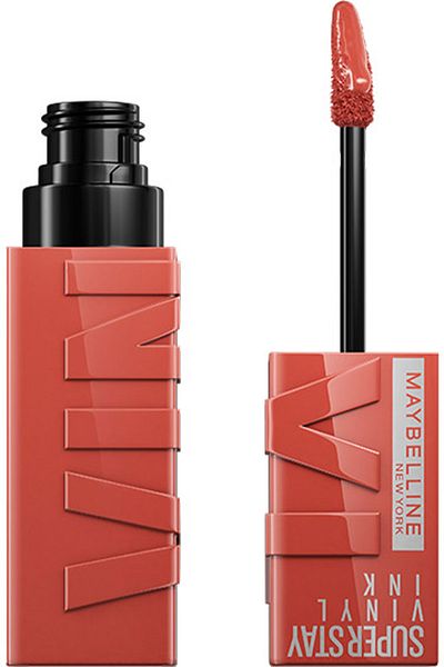 Maybelline New York Super Stay Nudes - Vinyl Ink Gloss Lipstick, Longwear, Transfer Proof, Keen