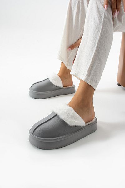 Moda Devrin Branț cu velcro detașabil gri Papuci de casă și exterior