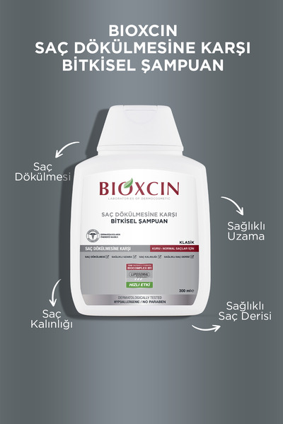 Bioxcin Șampon clasic pentru păr uscat și normal 3x300 ml - șampon Genesis pentru căderea părului uscat și normal